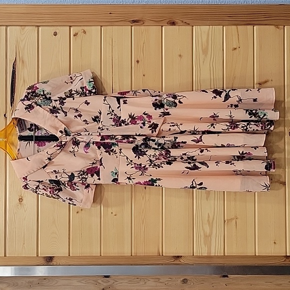 Voodoo Vixen Medium Pink Floral Dress - Picture 1 of 5